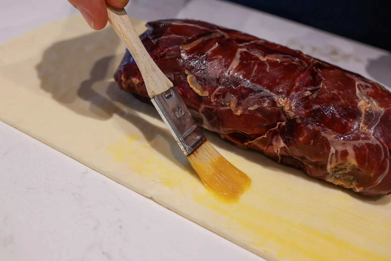 Hert Wellington vlees invetten