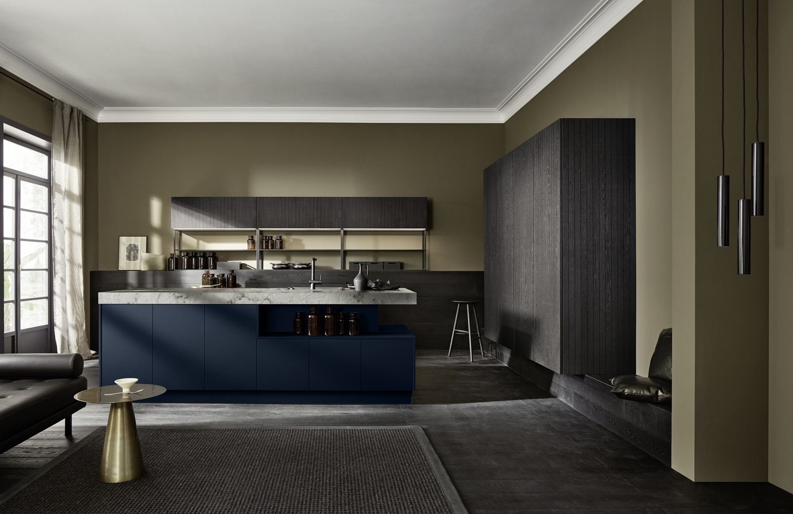 Exclusieve blauw-bruine keuken van Nolte NEO